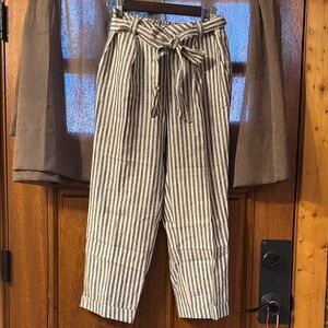 Striped Gray and White Women’s Pants